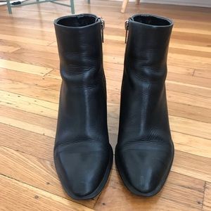 Black leather ankle boots